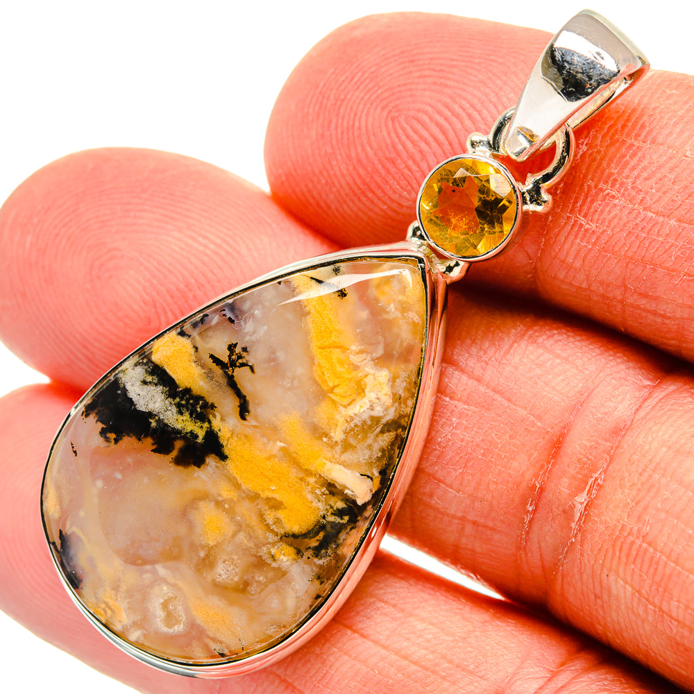 Plume Agate Pendants handcrafted by Anasilvercos - PD25195