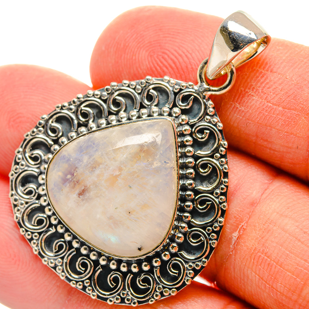 Rainbow Moonstone Pendants handcrafted by Anasilvercos - PD25211