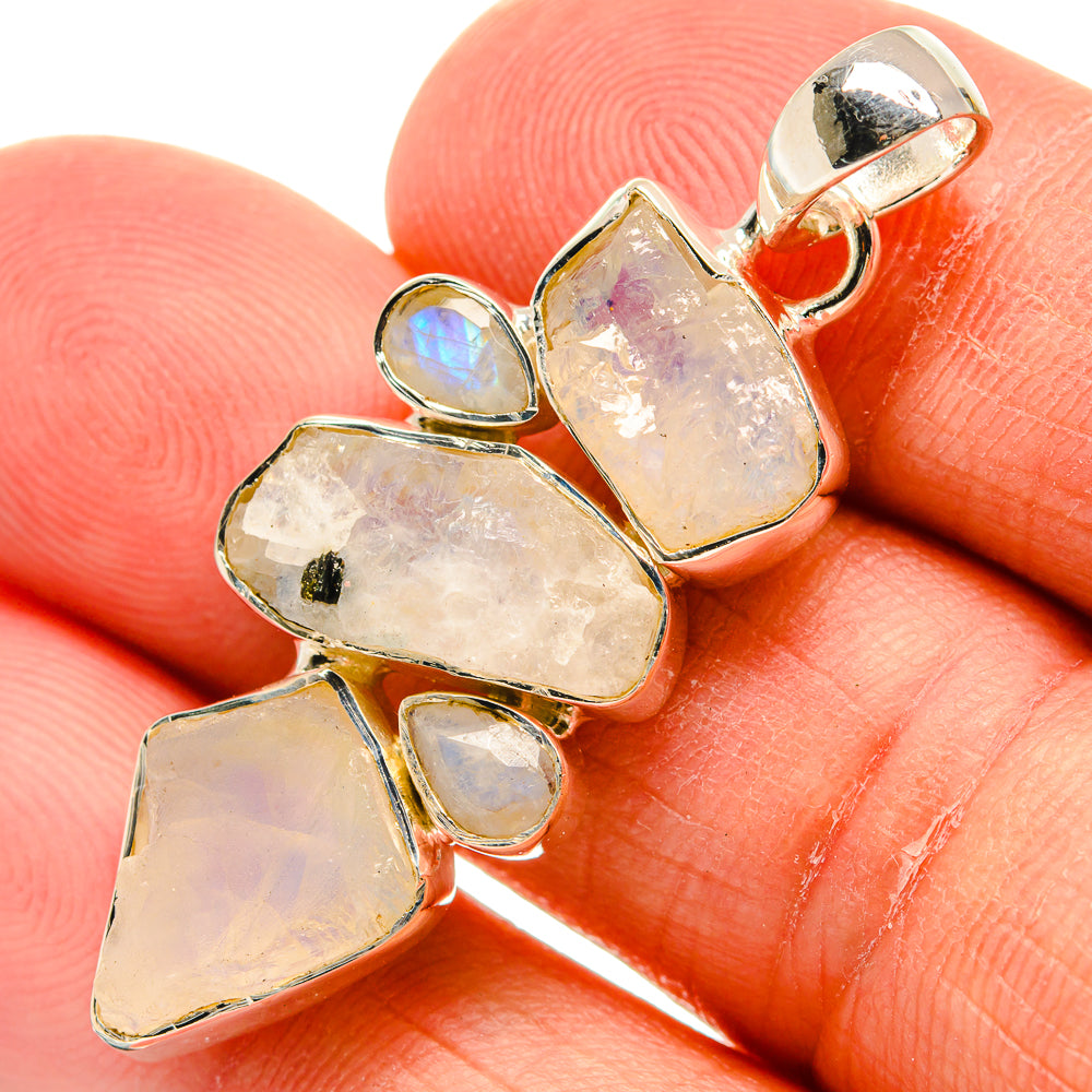 Rainbow Moonstone Pendants handcrafted by Anasilvercos - PD25214