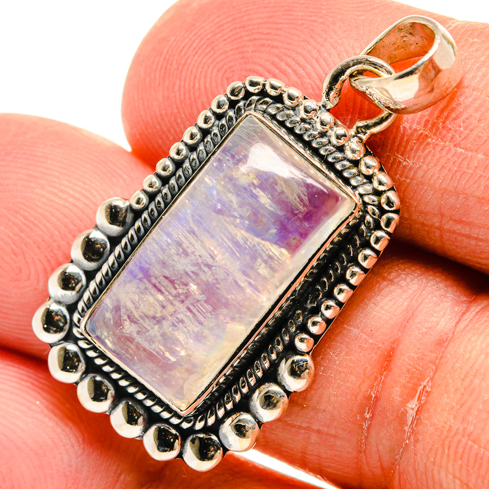 Rainbow Moonstone Pendants handcrafted by Anasilvercos - PD25217