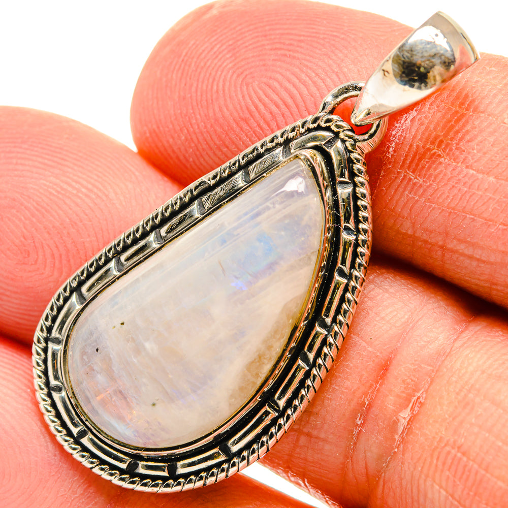 Rainbow Moonstone Pendants handcrafted by Anasilvercos - PD25218
