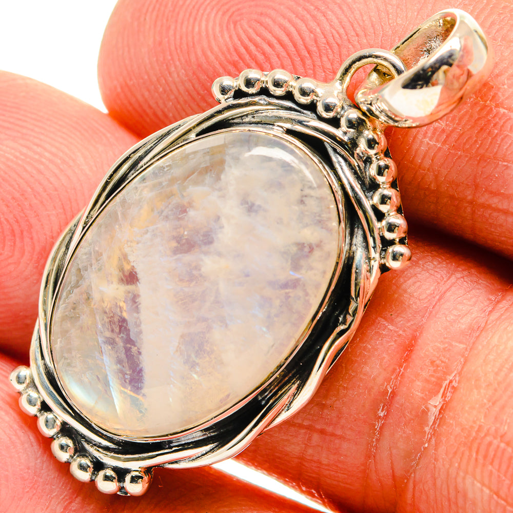 Rainbow Moonstone Pendants handcrafted by Anasilvercos - PD25219