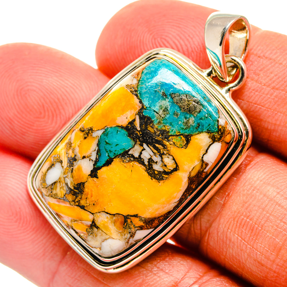 Spiny Oyster Turquoise Pendants handcrafted by Anasilvercos - PD25229