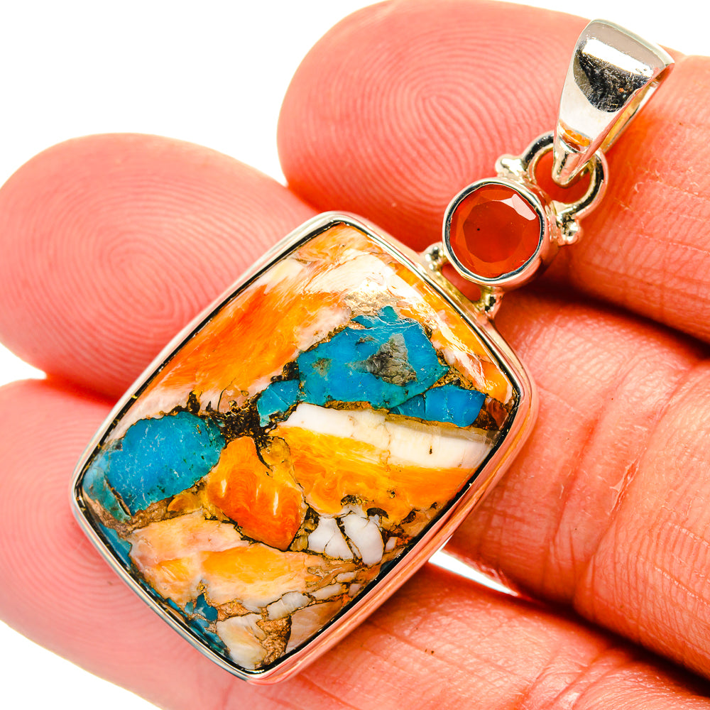 Spiny Oyster Turquoise Pendants handcrafted by Anasilvercos - PD25248