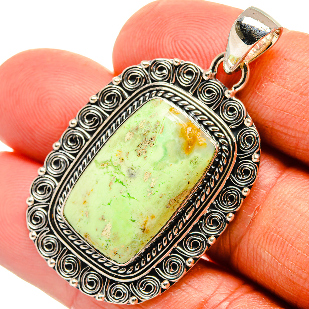 Lemon Chrysoprase Pendants handcrafted by Anasilvercos - PD25258