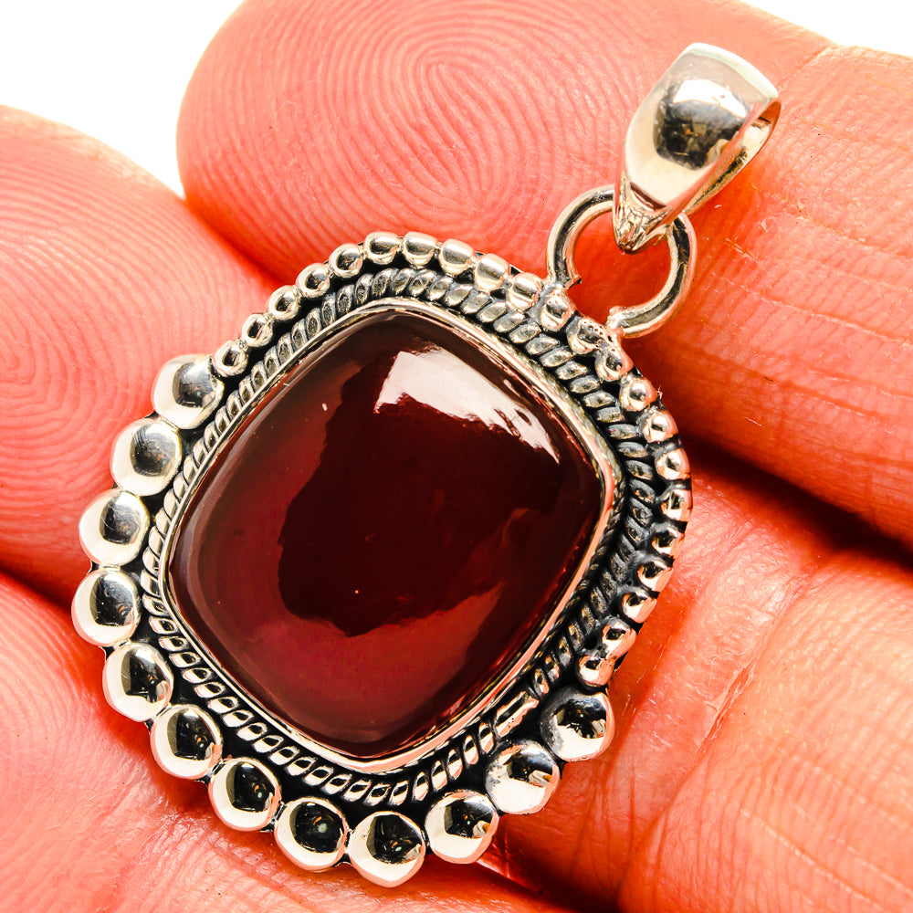 Red Onyx Pendants handcrafted by Anasilvercos - PD25288