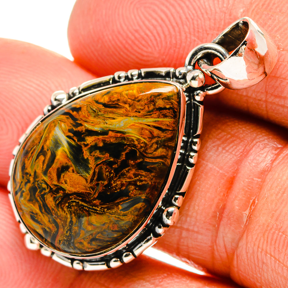 Golden Pietersite Pendants handcrafted by Anasilvercos - PD25295