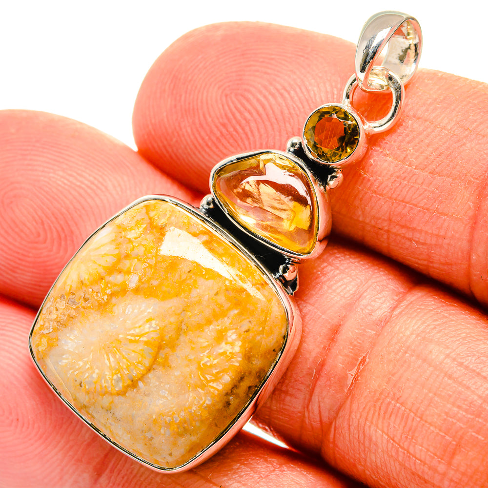Fossil Coral Pendants handcrafted by Anasilvercos - PD25311
