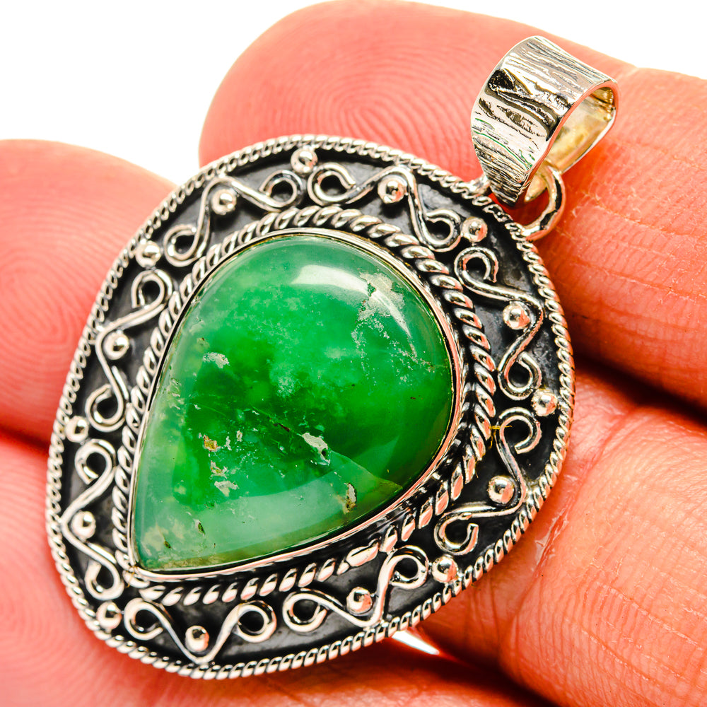 Chrysoprase Pendants handcrafted by Anasilvercos - PD25357