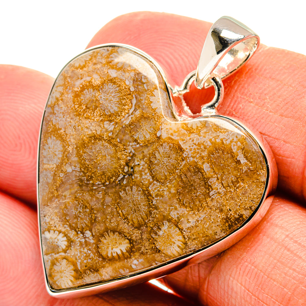 Fossil Coral Pendants handcrafted by Anasilvercos - PD25361