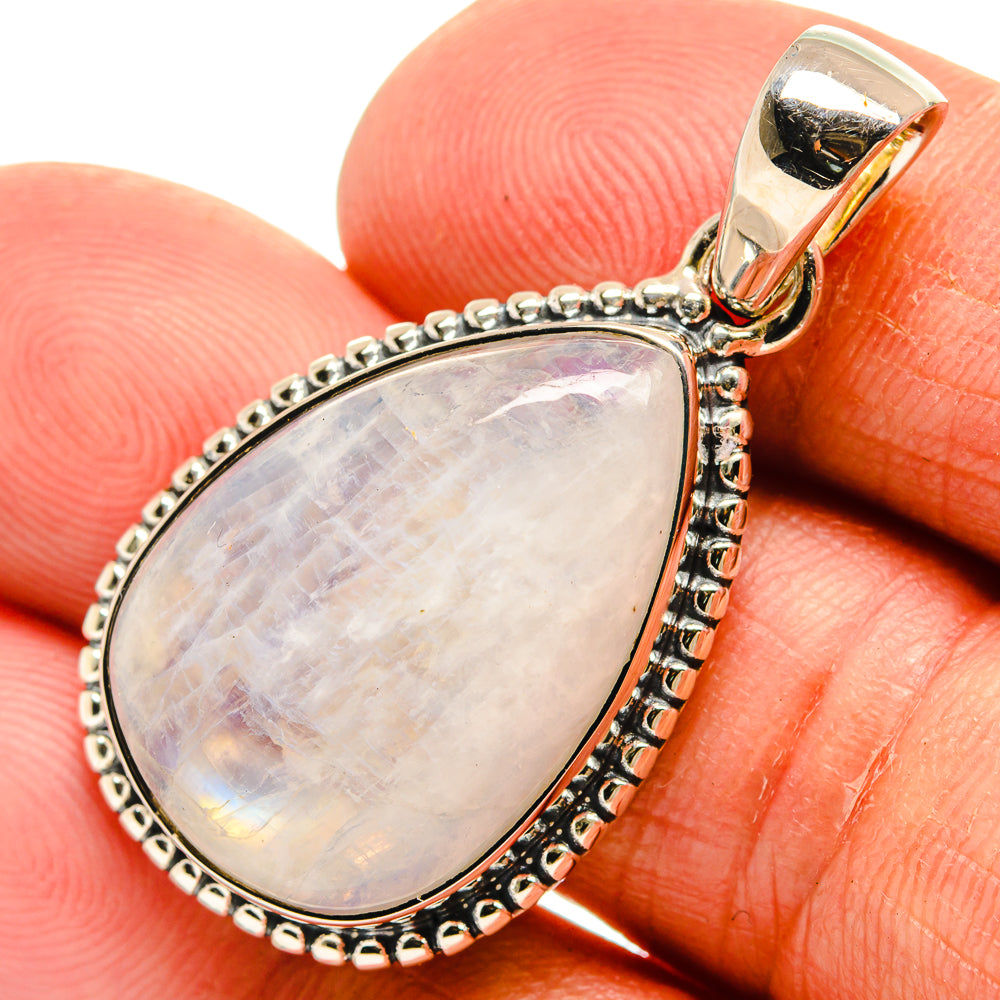 Rainbow Moonstone Pendants handcrafted by Anasilvercos - PD25389