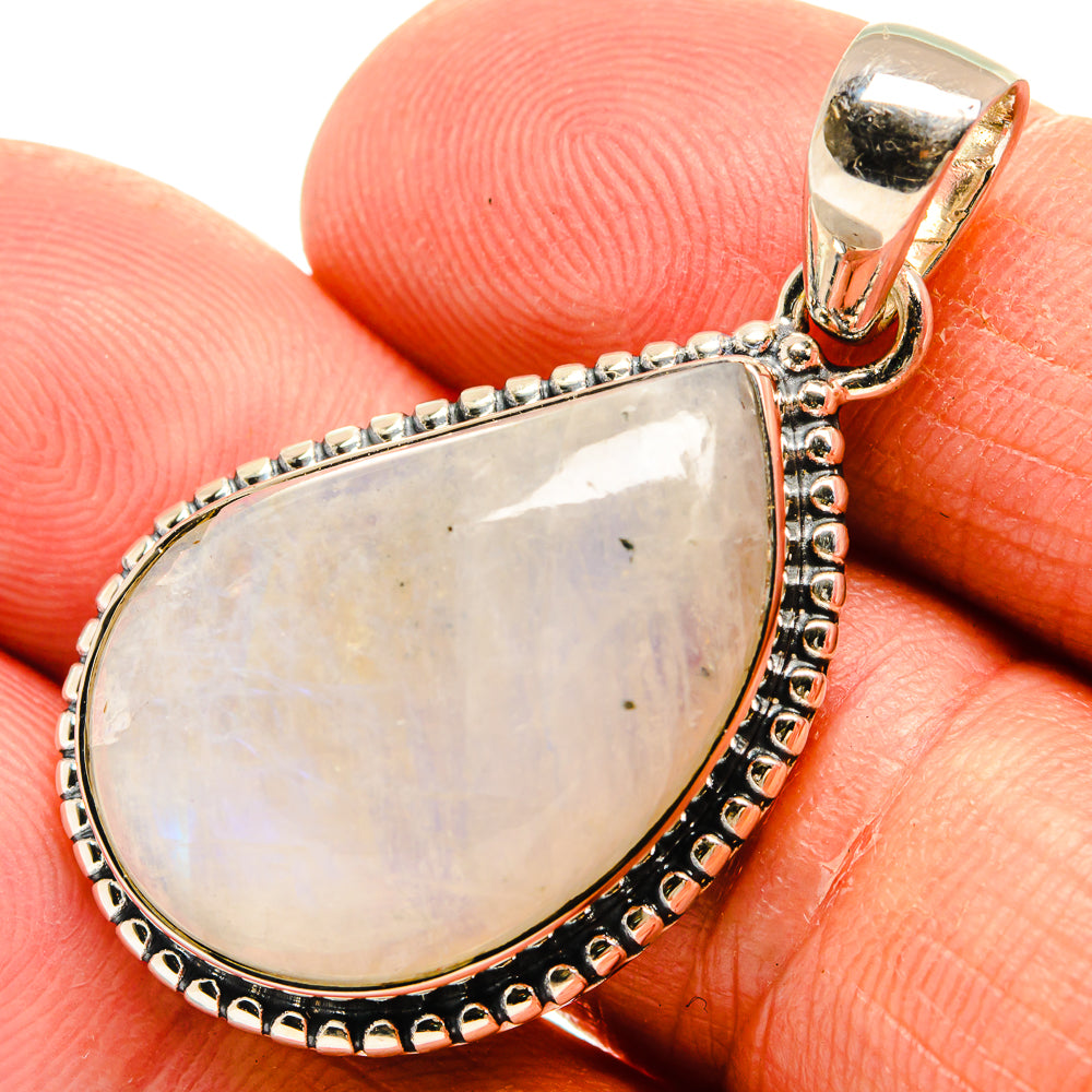 Rainbow Moonstone Pendants handcrafted by Anasilvercos - PD25390