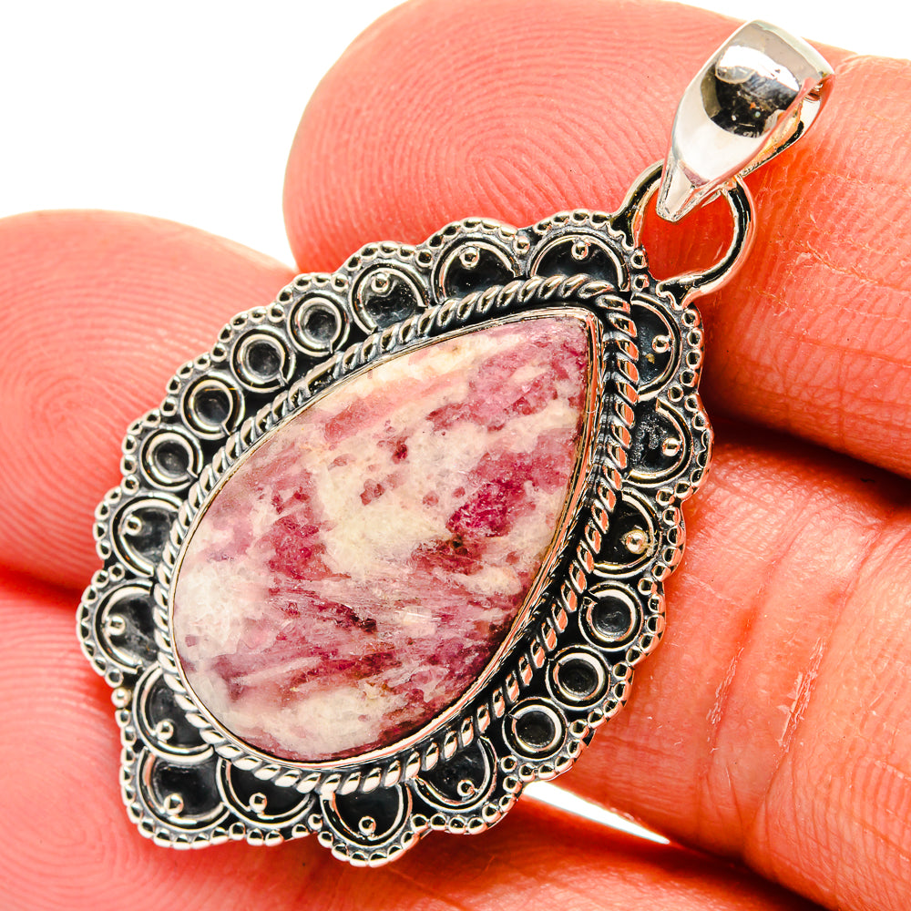 Pink Tourmaline In Quartz Pendants handcrafted by Anasilvercos - PD25415
