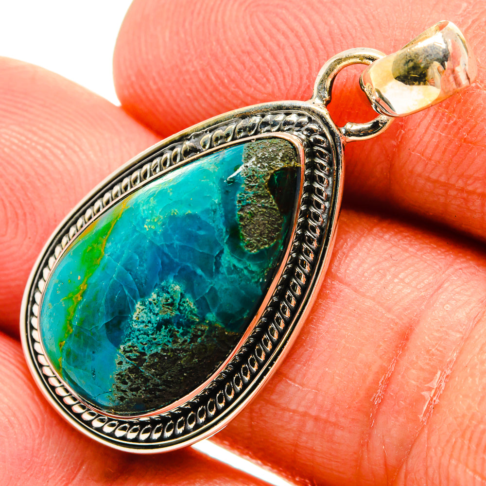 Chrysocolla Pendants handcrafted by Anasilvercos - PD25443