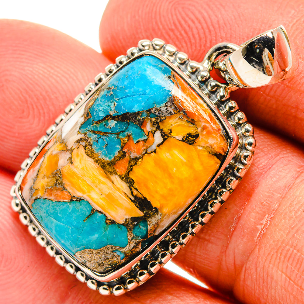 Spiny Oyster Turquoise Pendants handcrafted by Anasilvercos - PD25469