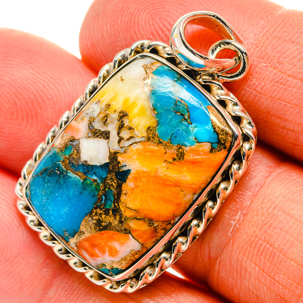 Spiny Oyster Turquoise Pendants handcrafted by Anasilvercos - PD25470