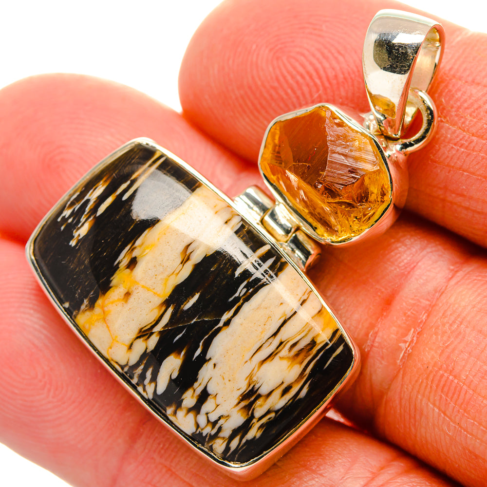 Peanut Wood Jasper Pendants handcrafted by Anasilvercos - PD25473