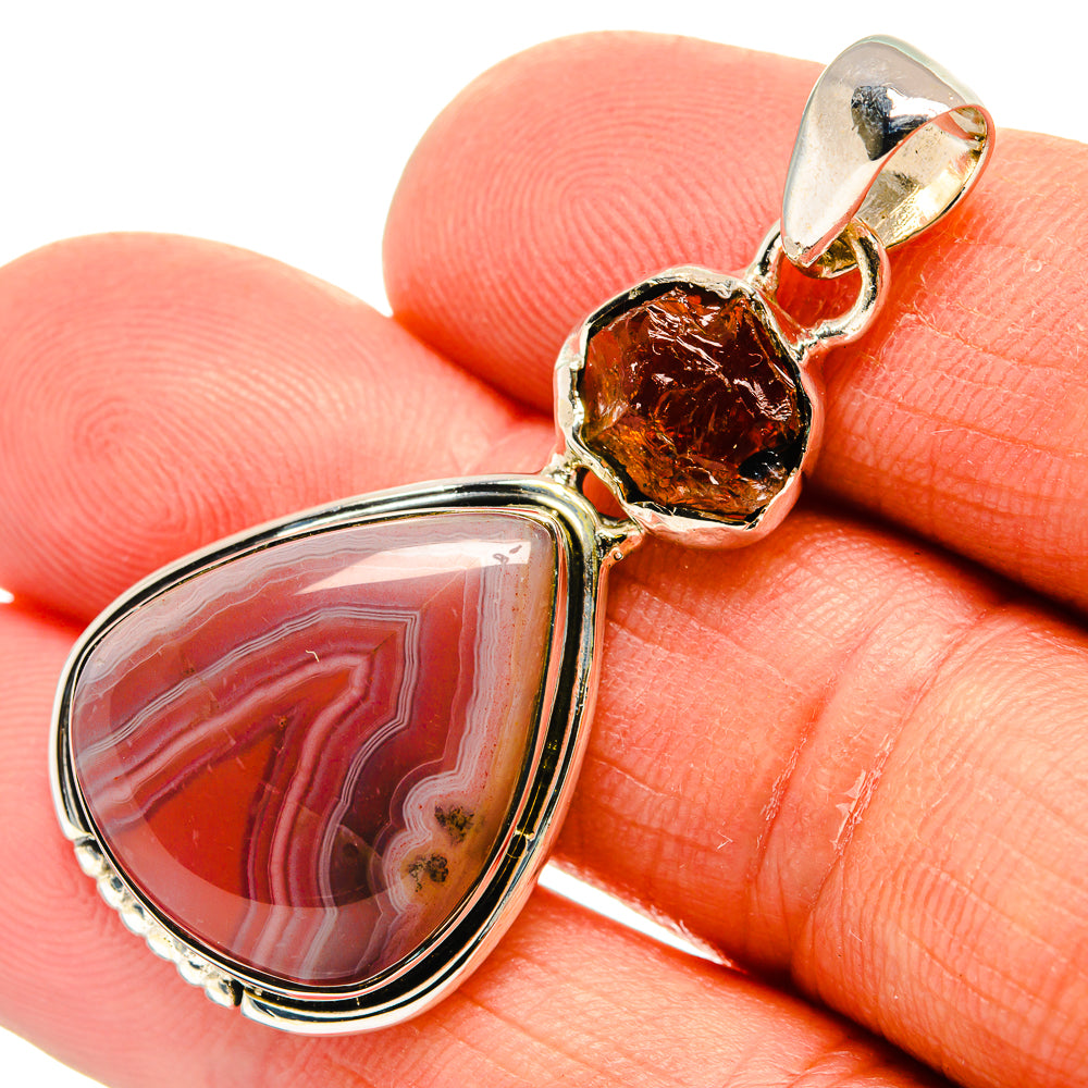 Botswana Agate Pendants handcrafted by Anasilvercos - PD25485