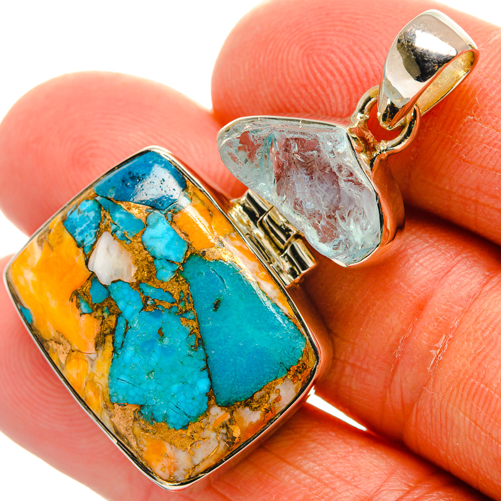 Spiny Oyster Turquoise Pendants handcrafted by Anasilvercos - PD25492