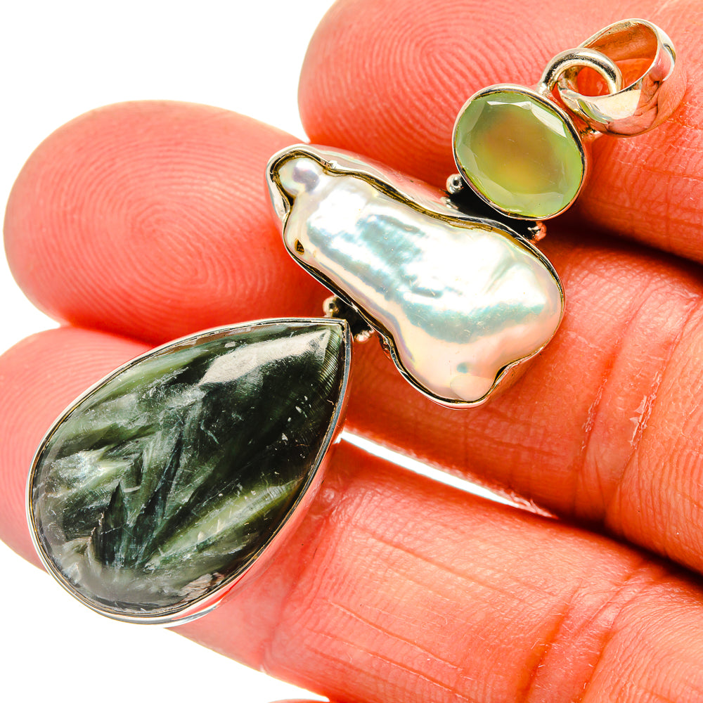 Seraphinite Pendants handcrafted by Anasilvercos - PD25494