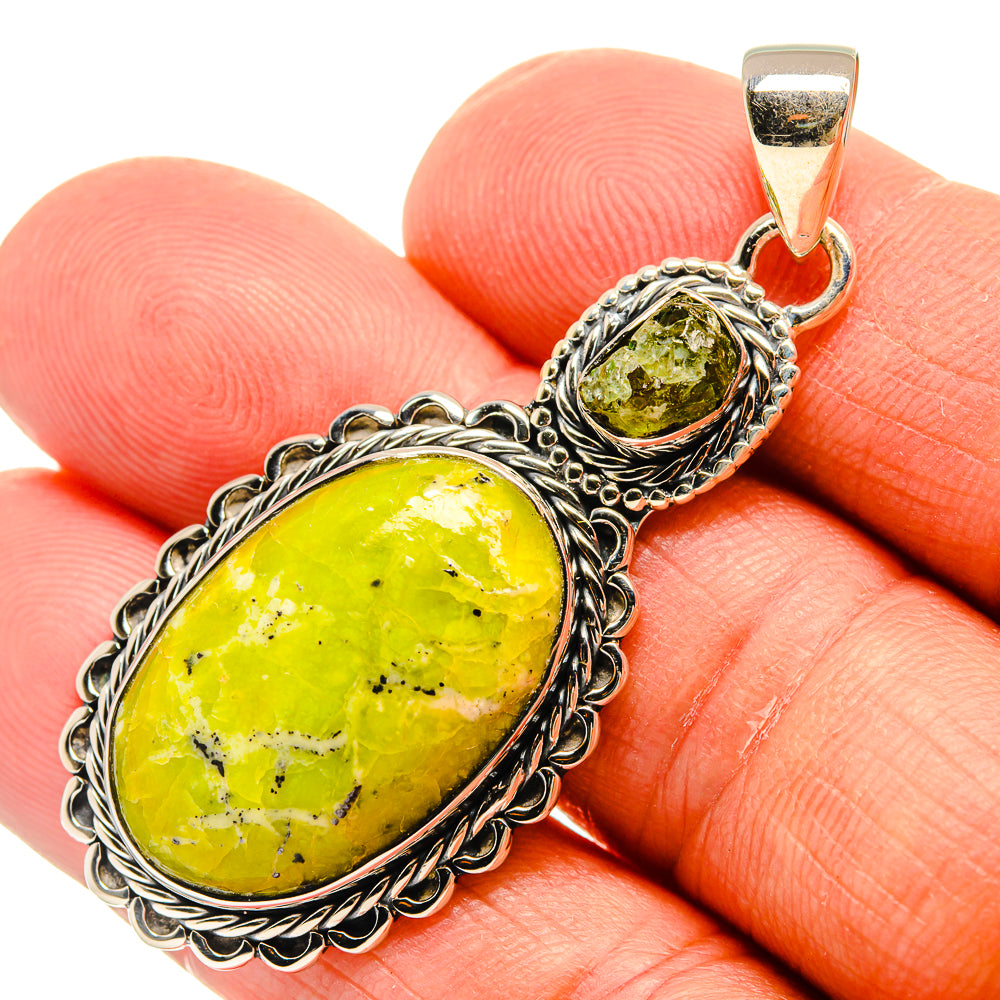 African Green Opal Pendants handcrafted by Anasilvercos - PD25495