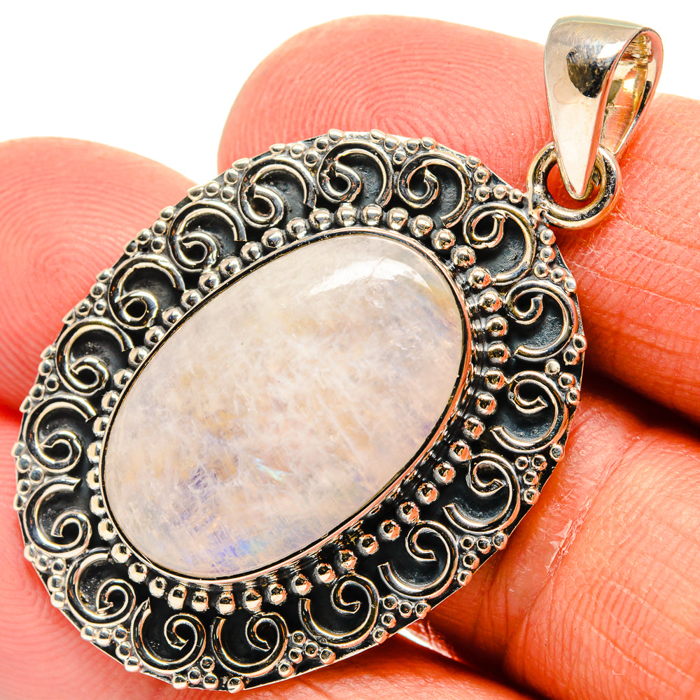 Rainbow Moonstone Pendants handcrafted by Anasilvercos - PD25526