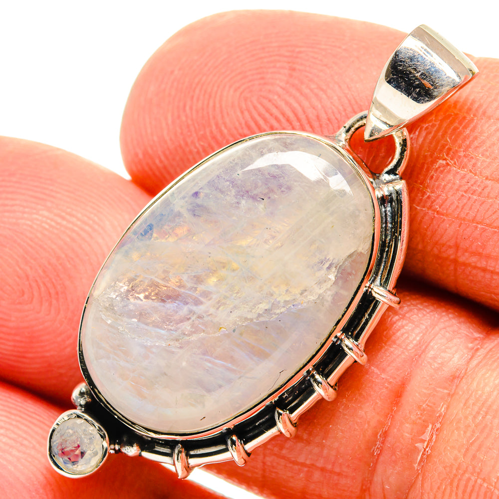 Rainbow Moonstone Pendants handcrafted by Anasilvercos - PD25531