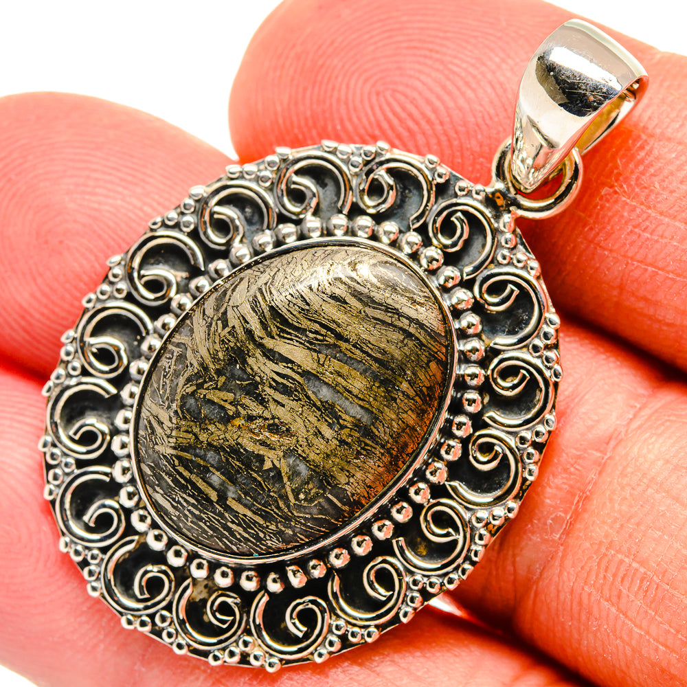 Pyrite Agate Pendants handcrafted by Anasilvercos - PD25532