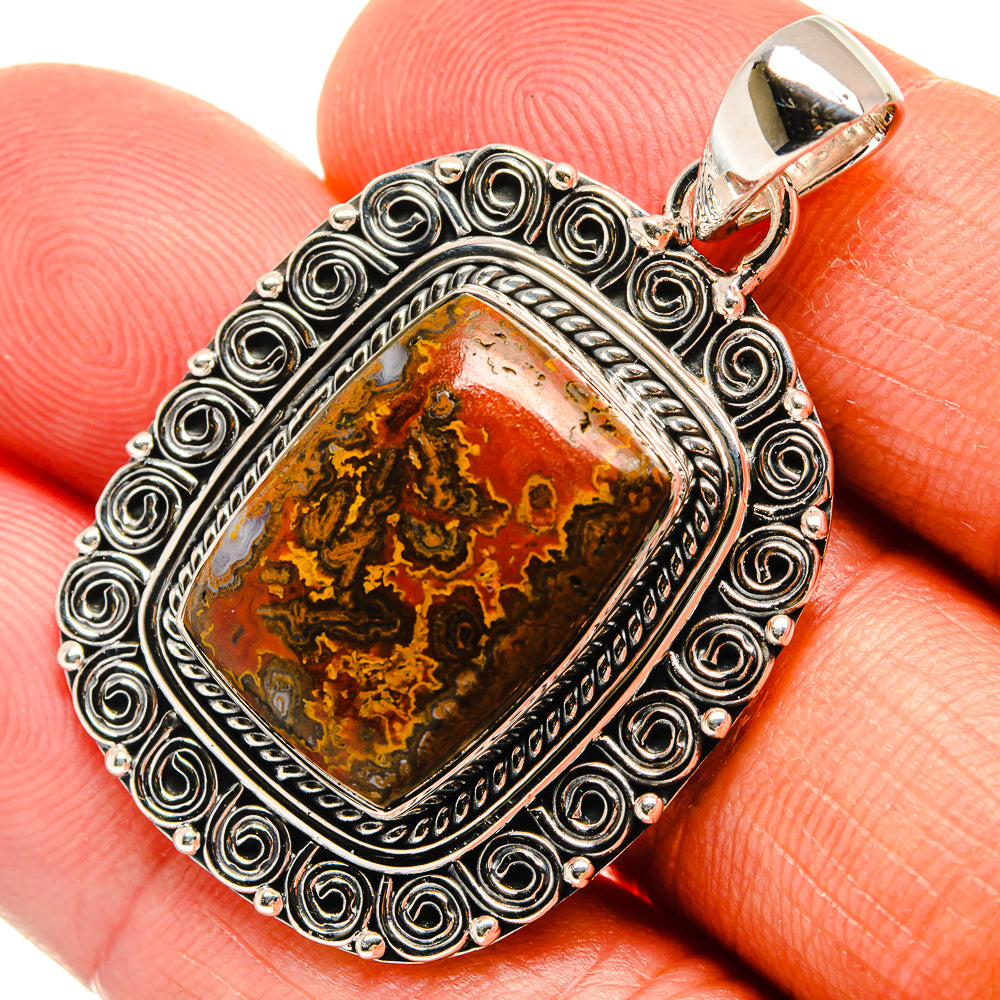 Moroccan Agate Pendants handcrafted by Anasilvercos - PD25554