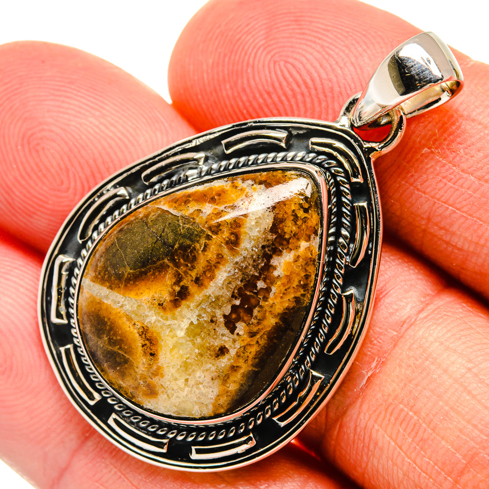 Septarian Nodule Pendants handcrafted by Anasilvercos - PD25588