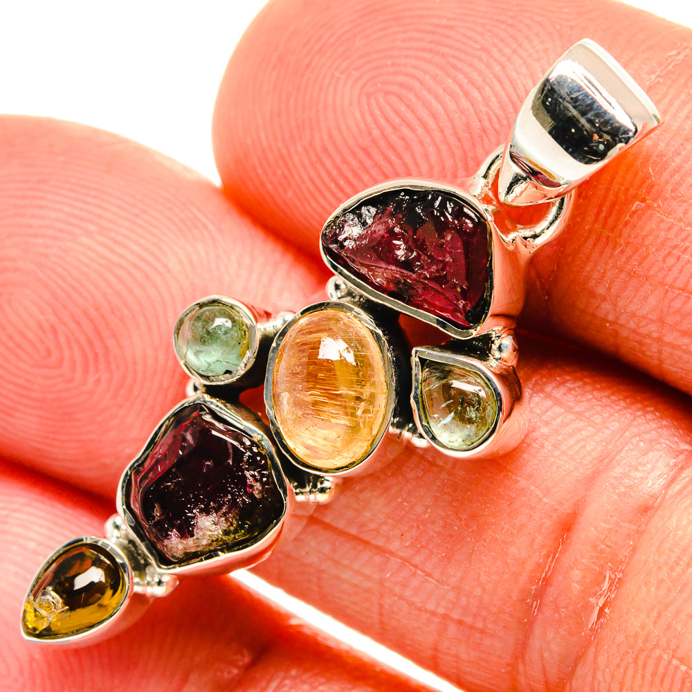 Watermelon Tourmaline Pendants handcrafted by Anasilvercos - PD25605