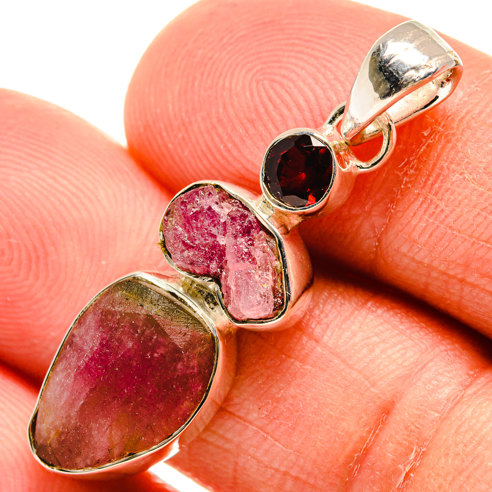 Watermelon Tourmaline Pendants handcrafted by Anasilvercos - PD25615