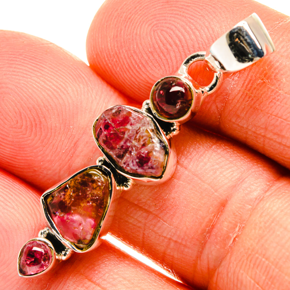 Pink Tourmaline Pendants handcrafted by Anasilvercos - PD25624