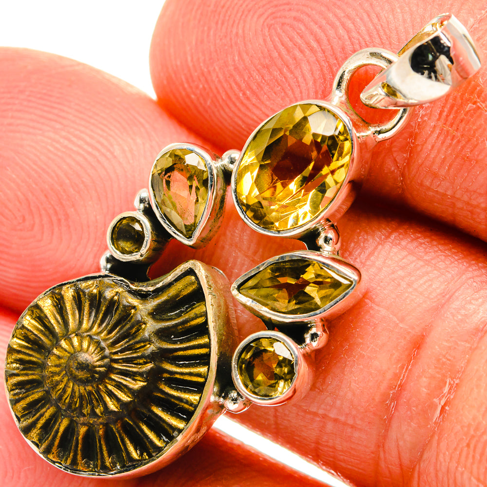 Pyrite Fossil Pendants handcrafted by Anasilvercos - PD25630