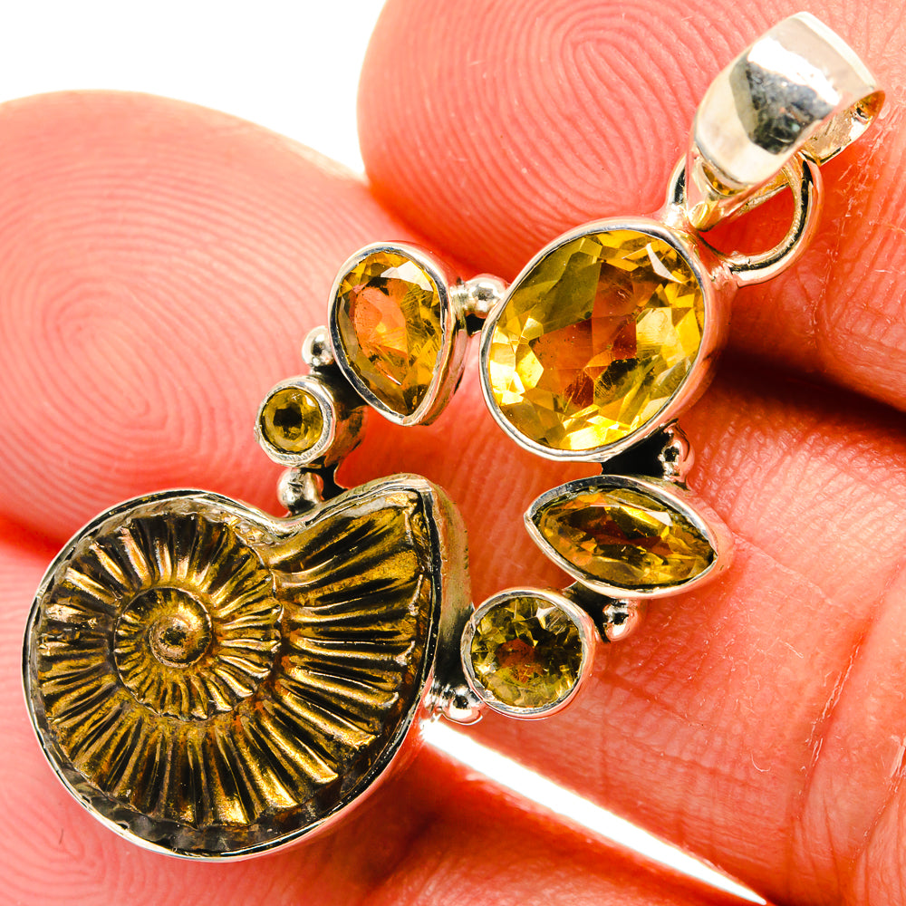 Pyrite Fossil Pendants handcrafted by Anasilvercos - PD25631