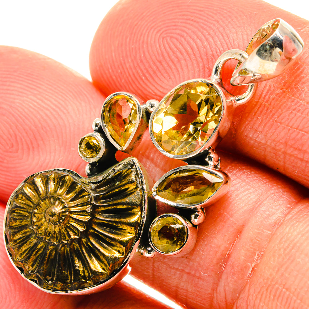 Pyrite Fossil Pendants handcrafted by Anasilvercos - PD25632