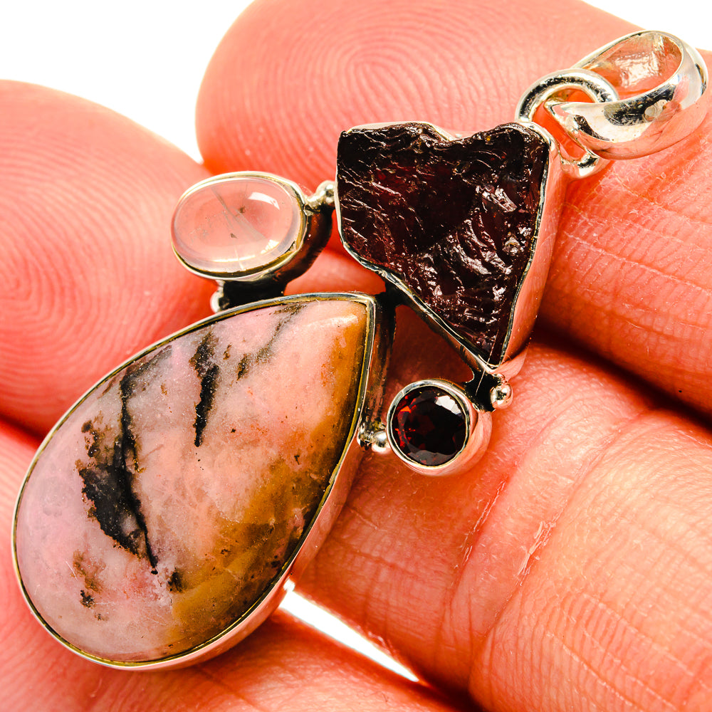 Rhodonite Pendants handcrafted by Anasilvercos - PD25658