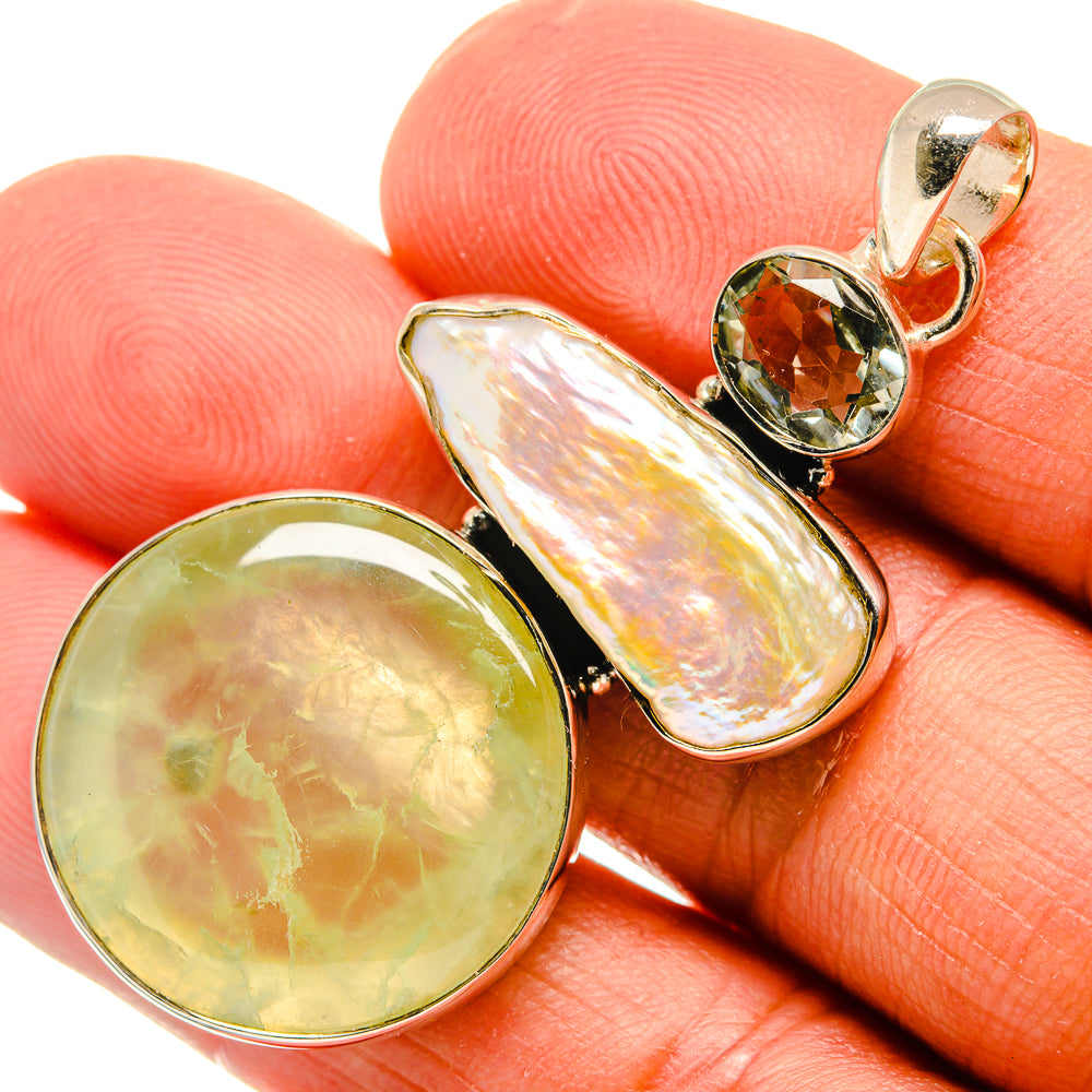 Prehnite Pendants handcrafted by Anasilvercos - PD25666