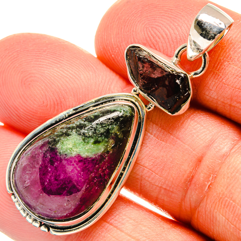 Ruby Zoisite Pendants handcrafted by Anasilvercos - PD25667
