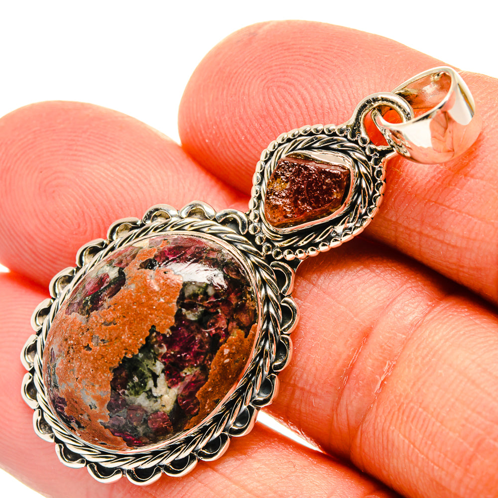 Russian Eudialyte Pendants handcrafted by Anasilvercos - PD25672
