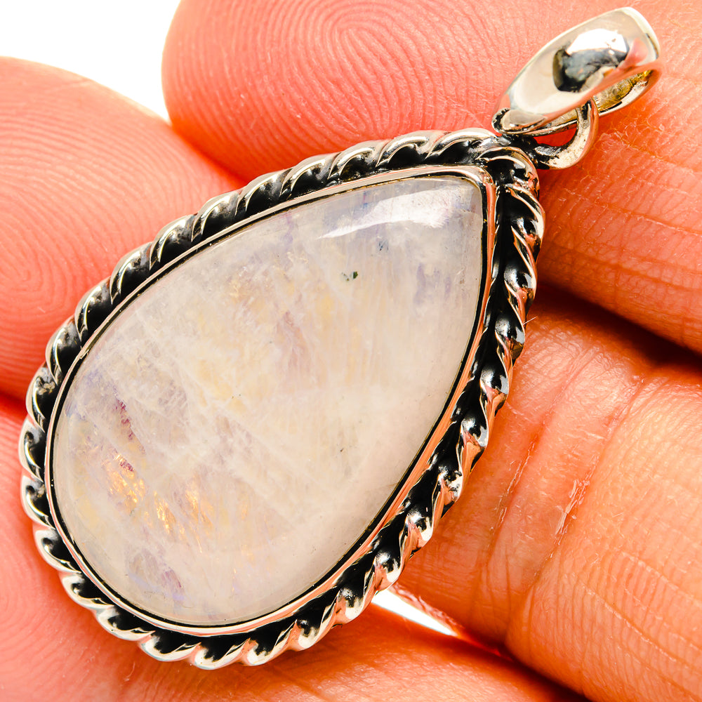 Rainbow Moonstone Pendants handcrafted by Anasilvercos - PD25678