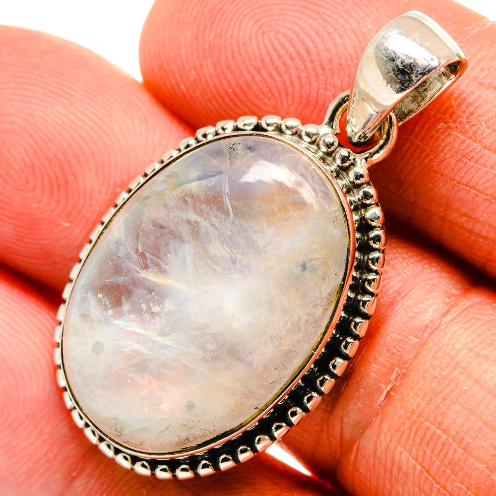 Rainbow Moonstone Pendants handcrafted by Anasilvercos - PD25679