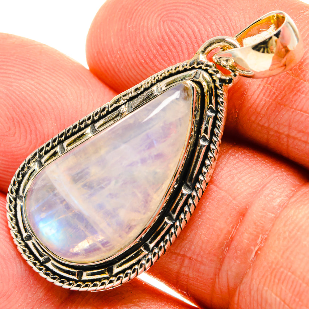 Rainbow Moonstone Pendants handcrafted by Anasilvercos - PD25680