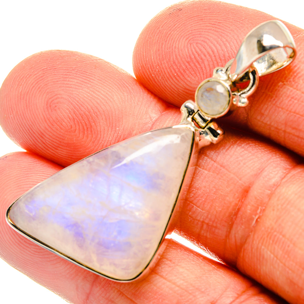 Rainbow Moonstone Pendants handcrafted by Anasilvercos - PD25682
