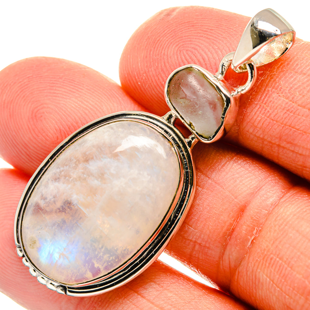 Rainbow Moonstone Pendants handcrafted by Anasilvercos - PD25685