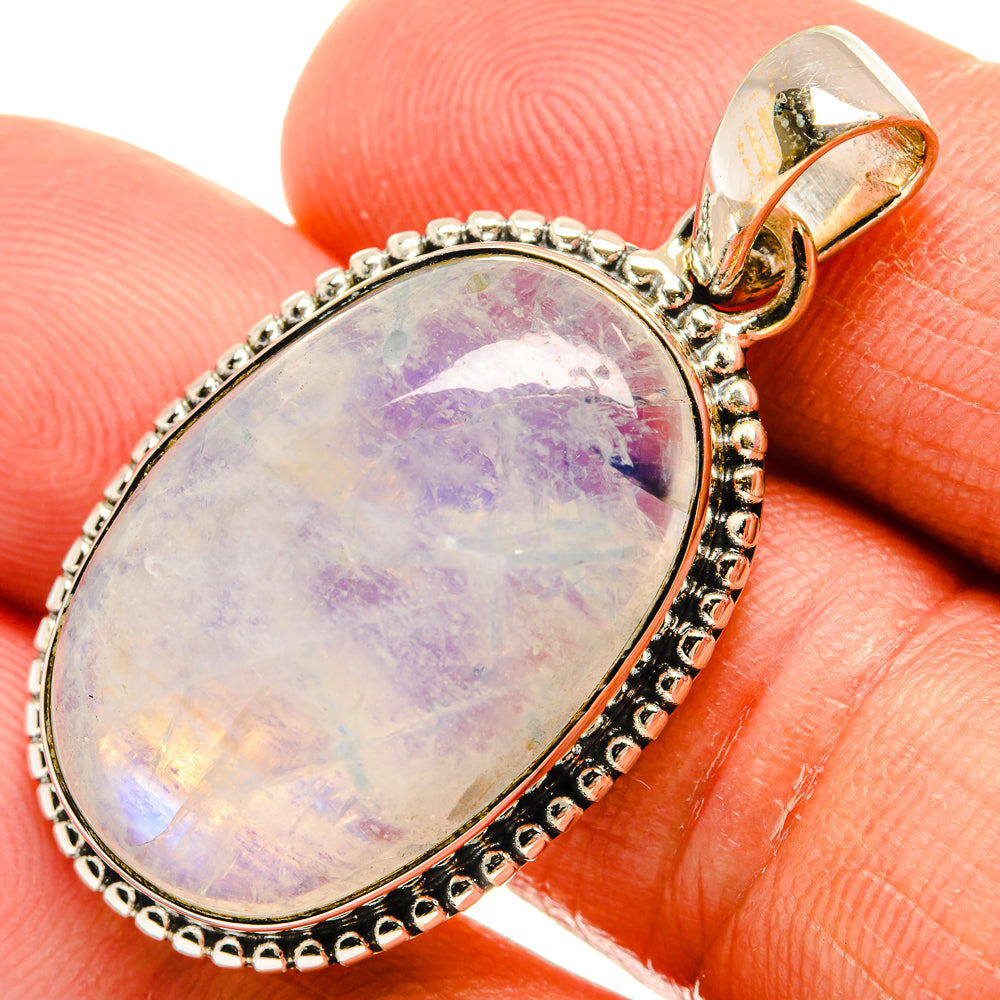 Rainbow Moonstone Pendants handcrafted by Anasilvercos - PD25686