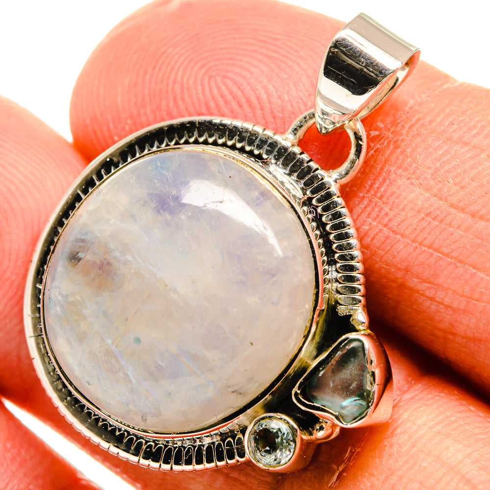 Rainbow Moonstone Pendants handcrafted by Anasilvercos - PD25687