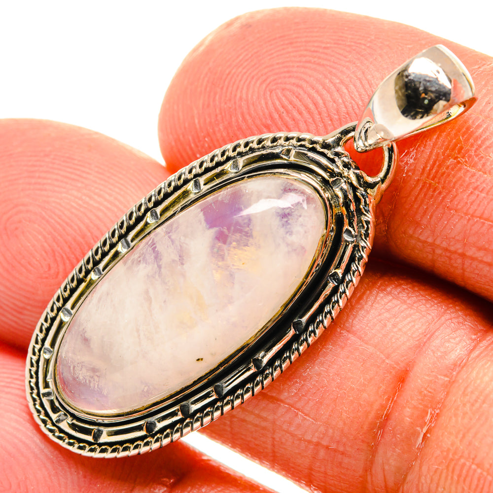 Rainbow Moonstone Pendants handcrafted by Anasilvercos - PD25688