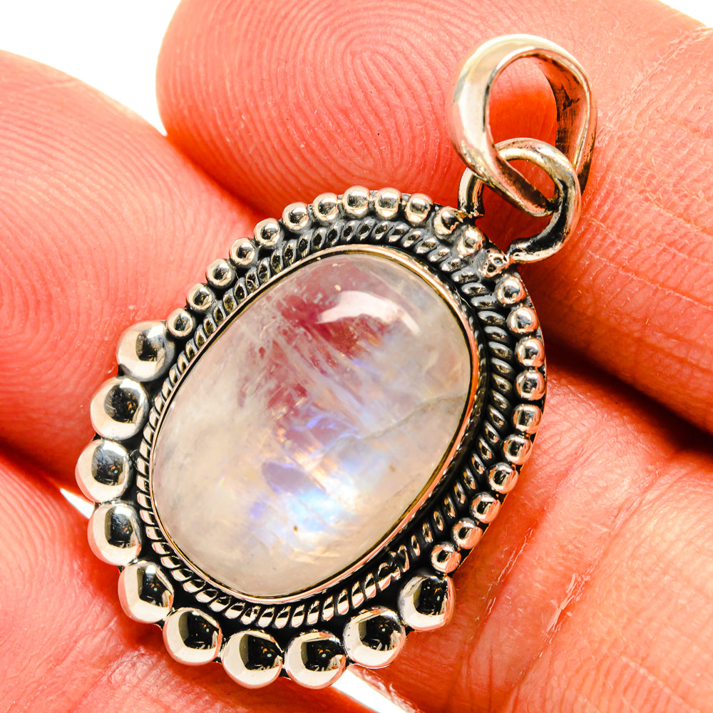 Rainbow Moonstone Pendants handcrafted by Anasilvercos - PD25689