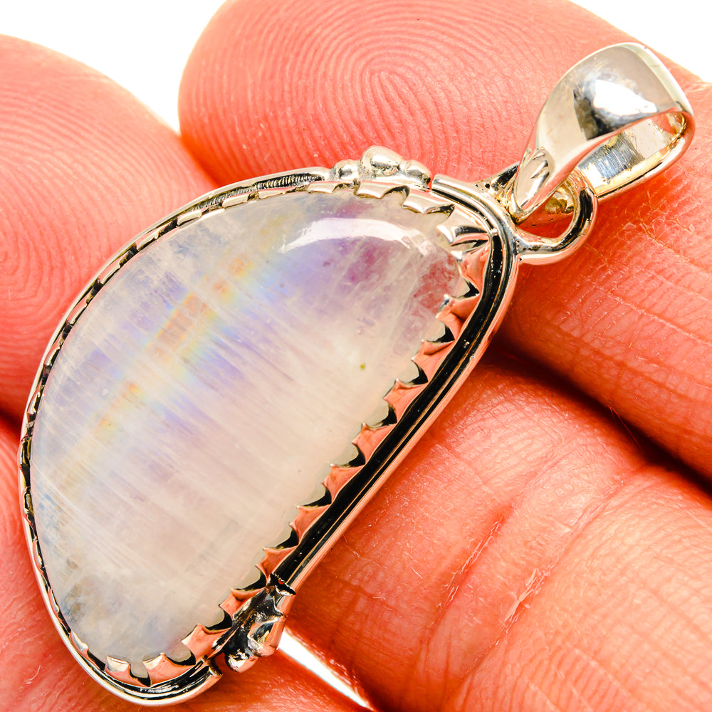 Rainbow Moonstone Pendants handcrafted by Anasilvercos - PD25690